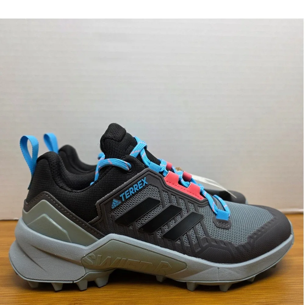 Adidas Terrex Swift R3 Hiking Shoes Grey Black Blue Pink GW2725 Womens 7